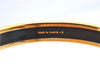 Authentic HERMES Email PM Bangle Flower Motif Gold Navy Blue J2939