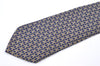 Authentic HERMES Tie Necktie String Pattern Pattern Silk Navy Blue Box J2978