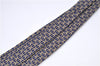 Authentic HERMES Tie Necktie String Pattern Pattern Silk Navy Blue Box J2978