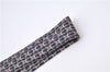 Authentic HERMES Tie Necktie String Pattern Pattern Silk Navy Blue Box J2978