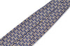 Authentic HERMES Tie Necktie String Pattern Pattern Silk Navy Blue Box J2978