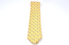 Authentic HERMES Necktie Bird Pattern Silk Yellow Box J2979