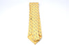 Authentic HERMES Necktie Bird Pattern Silk Yellow Box J2979