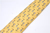 Authentic HERMES Necktie Bird Pattern Silk Yellow Box J2979