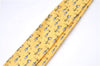 Authentic HERMES Necktie Bird Pattern Silk Yellow Box J2979