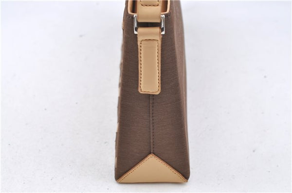 Authentic BURBERRY Vintage Nylon Leather Shoulder Hand Bag Purse Brown J2981