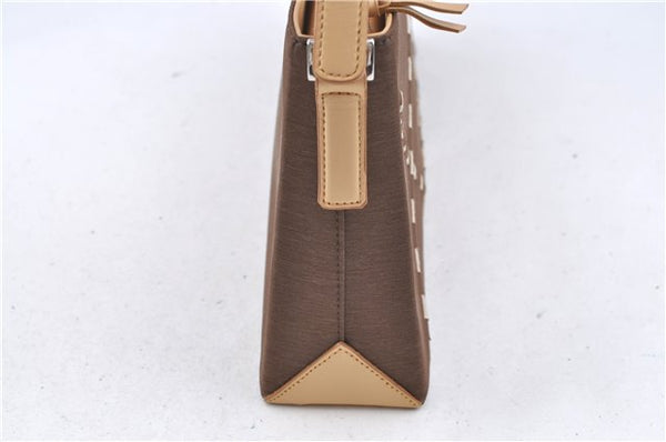 Authentic BURBERRY Vintage Nylon Leather Shoulder Hand Bag Purse Brown J2981