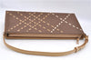 Authentic BURBERRY Vintage Nylon Leather Shoulder Hand Bag Purse Brown J2981