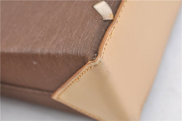 Authentic BURBERRY Vintage Nylon Leather Shoulder Hand Bag Purse Brown J2981