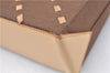 Authentic BURBERRY Vintage Nylon Leather Shoulder Hand Bag Purse Brown J2981