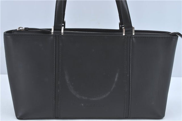 Authentic BURBERRY Vintage Leather Hand Bag Purse Black J2989