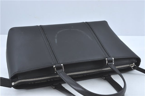 Authentic BURBERRY Vintage Leather Hand Bag Purse Black J2989