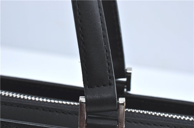Authentic BURBERRY Vintage Leather Hand Bag Purse Black J2989