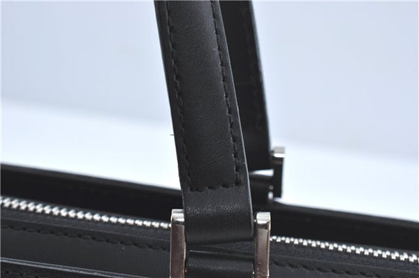 Authentic BURBERRY Vintage Leather Hand Bag Purse Black J2989