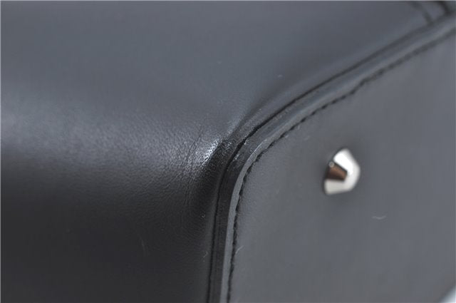 Authentic BURBERRY Vintage Leather Hand Bag Purse Black J2989