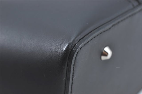 Authentic BURBERRY Vintage Leather Hand Bag Purse Black J2989