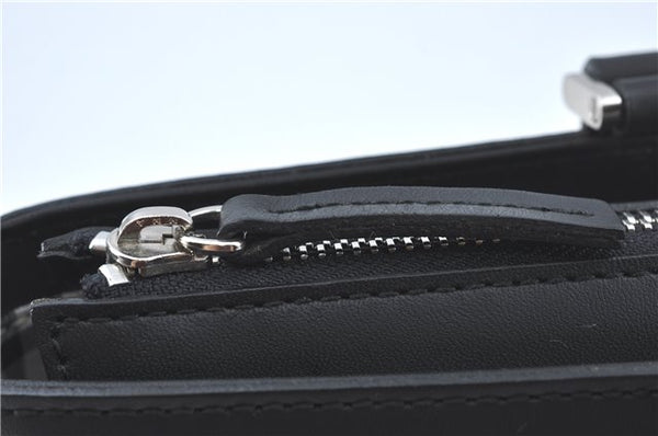 Authentic BURBERRY Vintage Leather Hand Bag Purse Black J2989