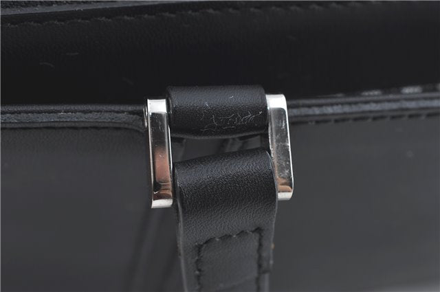 Authentic BURBERRY Vintage Leather Hand Bag Purse Black J2989
