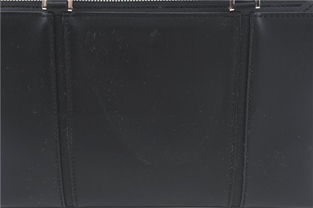 Authentic BURBERRY Vintage Leather Hand Bag Purse Black J2989