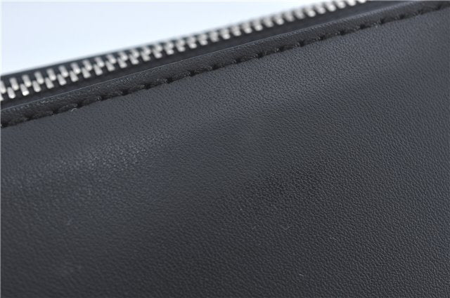 Authentic BURBERRY Vintage Leather Hand Bag Purse Black J2989