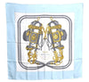 Authentic HERMES Carre 90 Scarf "BRIDES de GALA" Silk Light Blue White J3043