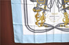 Authentic HERMES Carre 90 Scarf "BRIDES de GALA" Silk Light Blue White J3043