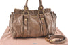 Authentic MIU MIU Leather 2Way Shoulder Hand Bag Purse Brown J3057