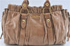 Authentic MIU MIU Leather 2Way Shoulder Hand Bag Purse Brown J3057