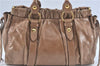 Authentic MIU MIU Leather 2Way Shoulder Hand Bag Purse Brown J3057