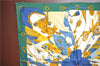 Authentic HERMES Carre 90 Scarf "SOLEIL De SOIE" Silk Green Gold J3060