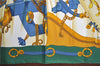 Authentic HERMES Carre 90 Scarf "SOLEIL De SOIE" Silk Green Gold J3060