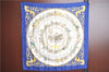 Authentic HERMES Carre 90 Scarf "LA PROMENADE DE LONGCHAMPS" Silk Blue J3085