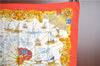 Authentic HERMES Carre 90 Scarf "VOILES DE LUMIERE" Silk Red Gold J3139