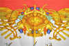 Authentic HERMES Carre 90 Scarf "VOILES DE LUMIERE" Silk Red Gold J3139