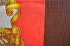 Authentic HERMES Carre 90 Scarf "VOILES DE LUMIERE" Silk Red Gold J3139