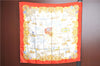 Authentic HERMES Carre 90 Scarf "VOILES DE LUMIERE" Silk Red Gold J3139