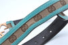 Authentic GUCCI InterlockingG Belt GG Canvas Leather 29.5-31 114874 Brown J3174