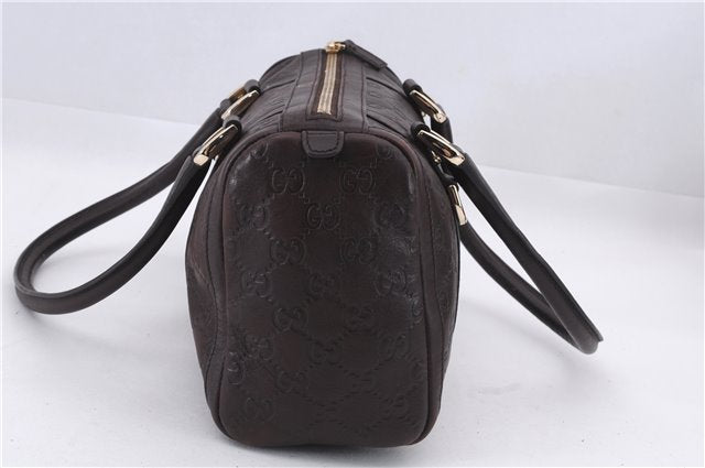 Authentic GUCCI Guccissima Abbey Hand Boston Bag GG Leather 130942 Brown J3199