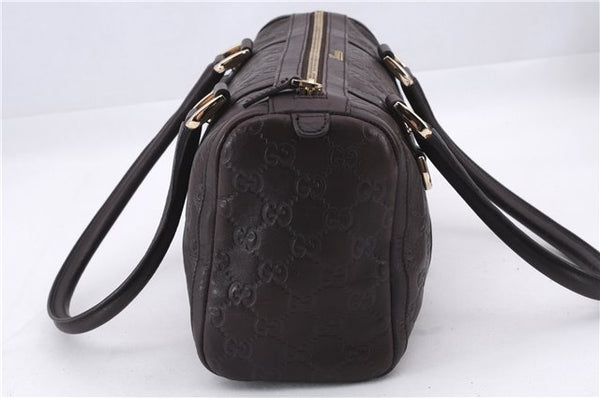 Authentic GUCCI Guccissima Abbey Hand Boston Bag GG Leather 130942 Brown J3199