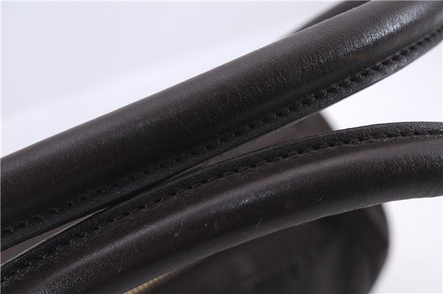 Authentic GUCCI Guccissima Abbey Hand Boston Bag GG Leather 130942 Brown J3199