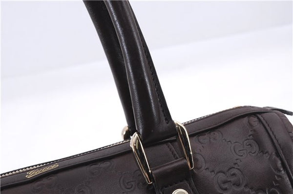 Authentic GUCCI Guccissima Abbey Hand Boston Bag GG Leather 130942 Brown J3199