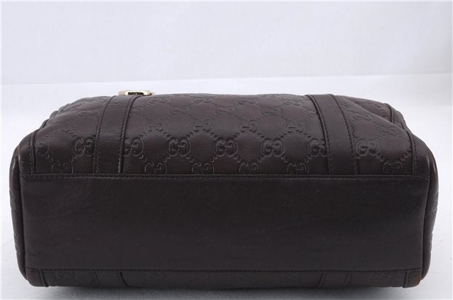 Authentic GUCCI Guccissima Abbey Hand Boston Bag GG Leather 130942 Brown J3199