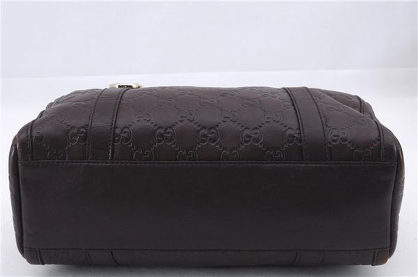 Authentic GUCCI Guccissima Abbey Hand Boston Bag GG Leather 130942 Brown J3199