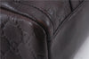 Authentic GUCCI Guccissima Abbey Hand Boston Bag GG Leather 130942 Brown J3199