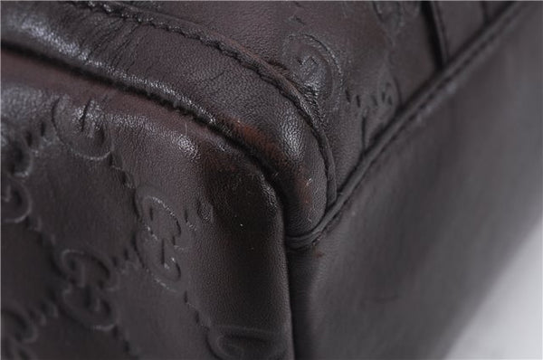 Authentic GUCCI Guccissima Abbey Hand Boston Bag GG Leather 130942 Brown J3199