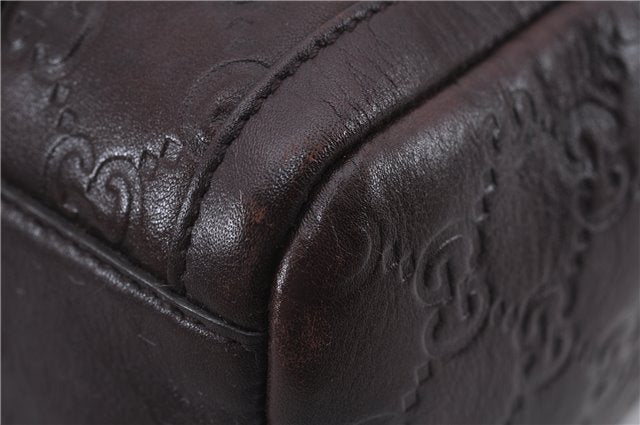 Authentic GUCCI Guccissima Abbey Hand Boston Bag GG Leather 130942 Brown J3199