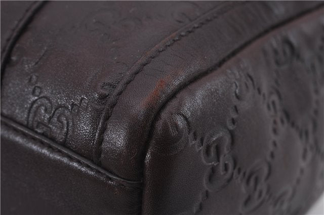 Authentic GUCCI Guccissima Abbey Hand Boston Bag GG Leather 130942 Brown J3199