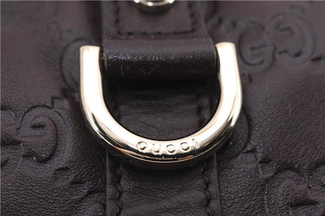 Authentic GUCCI Guccissima Abbey Hand Boston Bag GG Leather 130942 Brown J3199