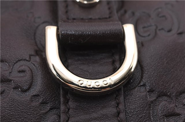 Authentic GUCCI Guccissima Abbey Hand Boston Bag GG Leather 130942 Brown J3199