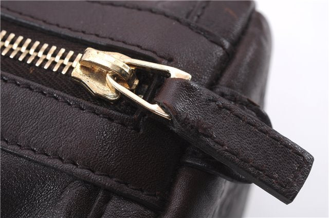 Authentic GUCCI Guccissima Abbey Hand Boston Bag GG Leather 130942 Brown J3199